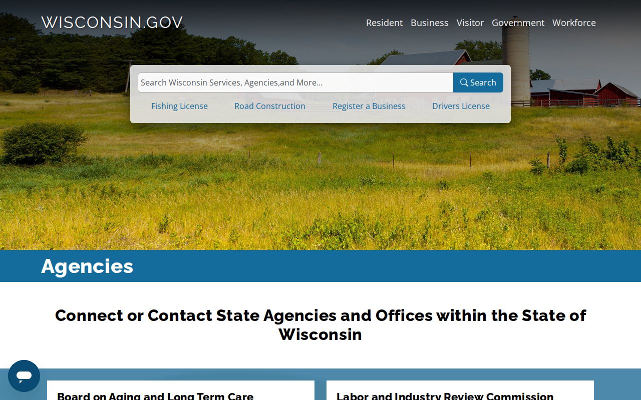 Wisconsin phone directory list of state agencies, online services, and state apps
