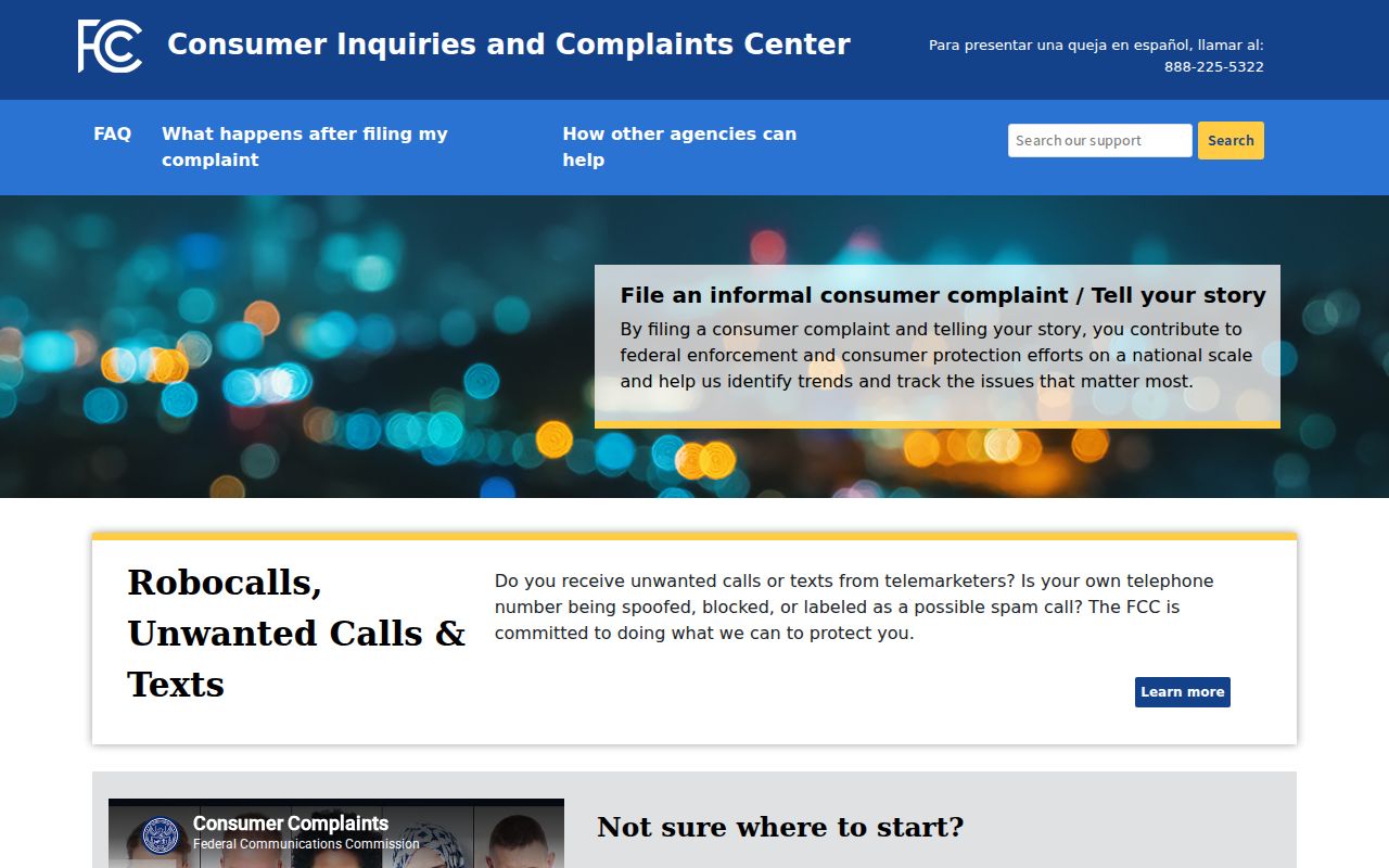 Wisconsin phone codes and spoofing complaints filed through the FCC Consumer Complaint Center